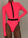 Sexy-Contrast-Long-sleeved-Swimsuits-Hot-Pink-S-ZASUWA