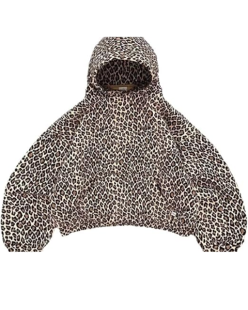 Leopard Print Hoodie Zip Up Y2k Streetwear